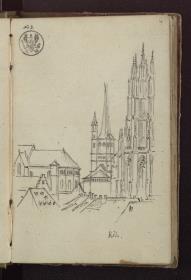 Köln. Chor des Domes, Turrm von Groß Sankt Martin und Sankt Margarethen