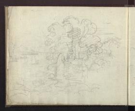 Landschaft mit Ausblick aufs Meer / Entwurf zu dem Gemälde "Blick aufs Meer bei Sonnenaufgang" von 1807 oder 1808