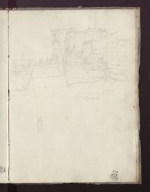 Das Hafenkastell von Livorno & Rückenansicht eines Mannes