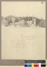 Potsdam. Schloss Babelsberg. Ansicht und Grundriss