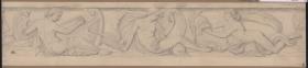 Berlin. Schloss, Wohnung Kronprinz Friedrich Wilhelms IV. von Preußen, Teesalon. Entwurf zu den Meerwesen-Reliefs für die Exedrabank