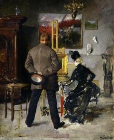 Im Atelier. Unvollendet