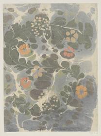 Marmorpapier (mit Blüten)