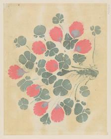 Marmoriertes Vorsatzpapier (Blumenmotiv)
