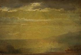 Landschaft am Meer. Ölstudie