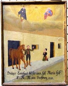 Heiliger Leonhart bit für uns, hilf Maria Hilf! L. K.M. von Hochburg. 1858.