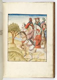Einzug der Johanna von Kastilien in Brüssel am 9. Dezember 1496: Der Bürgermeister, begleitet von Edelleuten zu Pferd