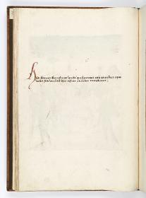Einzug der Johanna von Kastilien in Brüssel am 9. Dezember 1496: Kommentar zu Narr mit Narrenszepter und Blasebalg reitet auf einem Stuhl auf dem Rücken eines Schimmels. Im Hintergrund ein Schloss