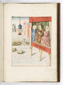 Einzug der Johanna von Kastilien in Brüssel am 9. Dezember 1496: Lebende Bilder: Die drei Jungfrauen