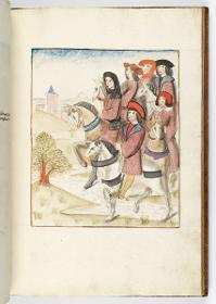 Einzug der Johanna von Kastilien in Brüssel am 9. Dezember 1496: Sechs Stadträte zu Pferd