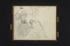 Studien von Priestern (eine verworfen) und Betenden in Notre Dame in Paris