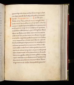 Evangelistar Heinrichs IV. (?), Textseite mit roter Textmarke I