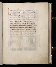 Evangelistar Heinrichs IV. (?), Textseite mit roter Textmarke I