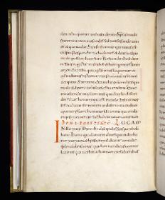 Evangelistar Heinrichs IV. (?), Textseite mit roter Textmarke I