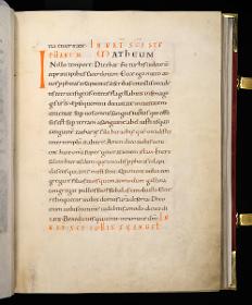 Evangelistar Heinrichs IV. (?), Textseite mit roter Textmarke I