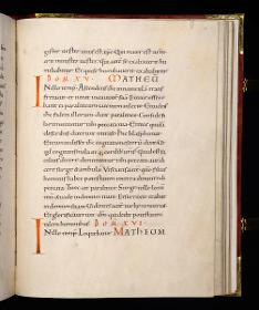 Evangelistar Heinrichs IV. (?), Textseite mit roten Textmarken I