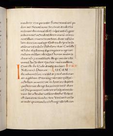 Evangelistar Heinrichs IV. (?), Textseite mit roter Textmarke I