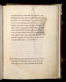 Evangelistar Heinrichs IV. (?), Textseite mit  kleiner roter Initiale S