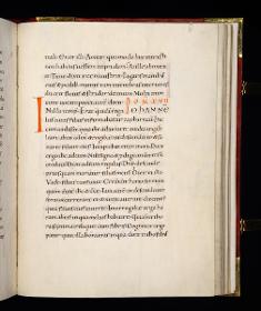 Evangelistar Heinrichs IV. (?), Textseite mit roter Textmarke I