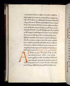 Evangelistar Heinrichs IV. (?), Textseite mit Initiale A