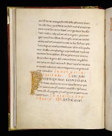 Evangelistar Heinrichs IV. (?), Textseite mit Initiale P