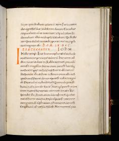 Evangelistar Heinrichs IV. (?), Textseite mit roter Textmarke I