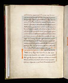 Evangelistar Heinrichs IV. (?), Textseite mit roter Textmarke I
