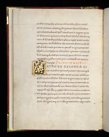 Evangelistar Heinrichs IV. (?), Textseite mit Initiale M