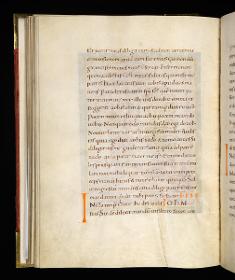 Evangelistar Heinrichs IV. (?), Textseite mit roter Textmarke I