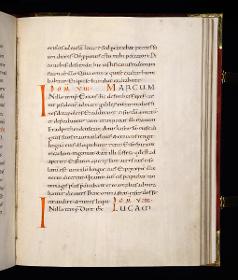 Evangelistar Heinrichs IV. (?), Textseite mit roten Textmarken I