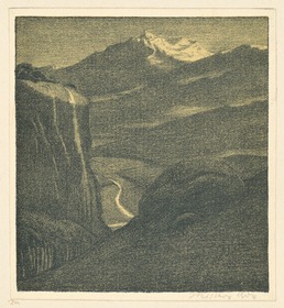 Probedruck der Illustration zu Gottfried Schwab, Wolkenschatten und Höhenglanz
