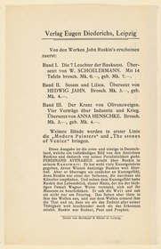 Probedruck zu John Ruskin, Die sieben Leuchter der Baukunst
