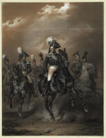 Zar Nikolaus I. mit Gefolge