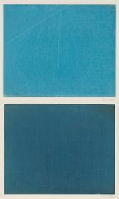 Kleisterpapier mit Verdrängungsdekor (Gitterdekor)