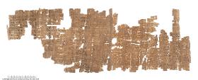 Hieratischer Papyrus mit Abrechnungen über Getreide und Datteln (Platte A)