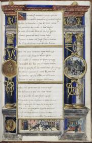 Gaspare Visconti, Romanzo di Paolo e Daria (Li due amanti Paolo e Daria): Säulenrahmung mit Medaillons