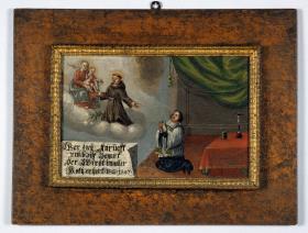 Wer dich Anruefft vnd Hilf Begert Der Wirdt in aller Noth erhert. F.G. 1687.