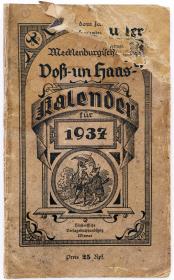 Mecklenburgischer Voß- un Haas-Kalender für 1937