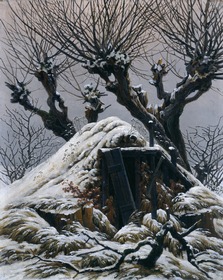 Verschneite Hütte