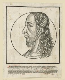 Christuskopf im Profil nach links