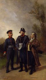 Friedrich Wilhelm III. im Gespräch mit Stein und Yorck. Entwurf für die Ausmalung der Aula des Königlichen Wilhelms-Gymnasiums zu Königsberg