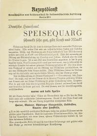Deutsche Hausfrau! Speisequarg schmeckt sehr gut, gibt Kraft und Mark!