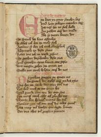 Fabel vom kranken Löwen. Handschriftliche Textseite