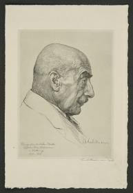 Porträt Max Liebermann im Profil nach rechts