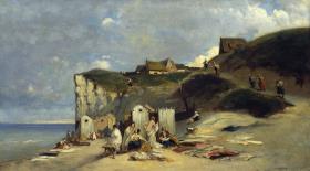 Badende Frauen am Meer bei Dieppe