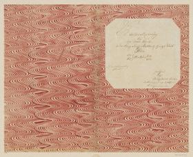 Kleisterpapier mit Verdrängungsdekor (Einband für eine Akte mit Etikett, 1771/1772)