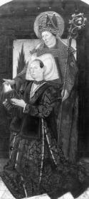 Der heilige Ludwig von Toulouse mit kniender Stifterin / Johannes der Täufer und Paulus