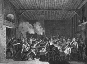 Gefangennahme Ludwigs XVI. und seiner Familie in Varennes am 22.06. 1791.
