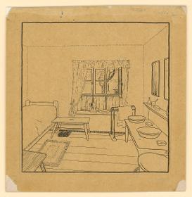 Einfamilien-Reihenhaus, Hohensaslza (ehemalige Provinz Posen), einfaches Schlafzimmer, Ansicht