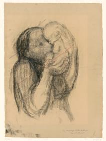 Mutter, Säugling an ihr Gesicht drückend (Verworfene Vorstudie zur gleichnamigen, ebenfalls verworfenen Lithographie)